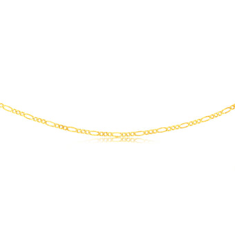 9ct Yellow Gold Figaro 50cm 80 Gauge Chain