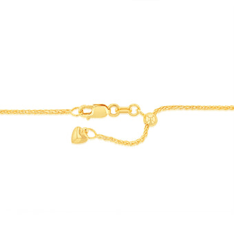 9ct Yellow Gold Silver Filled Wheat Extend 55cm Chain