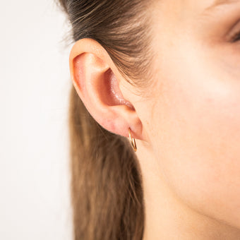 9ct Yellow Gold Plain 10mm Sleeper Earrings