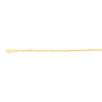 9ct Yellow Gold Cubic Zirconia Fancy 19cm Bracelet