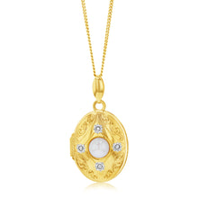 Load image into Gallery viewer, 9ct Yellow Gold Oval Pearl And Diamond Locket