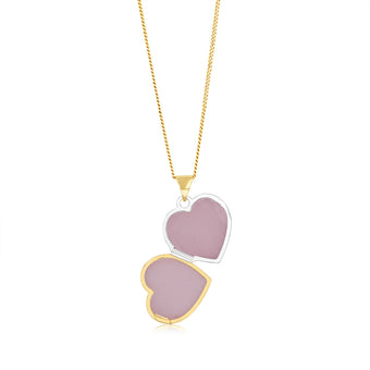 Cubic Zirconia 15mm Heart Pendant in 9ct Yellow Gold
