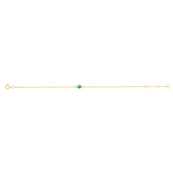0.24 Carat Created Emerald Adjustable Bracelet 17cm in 9ct Yellow Gold