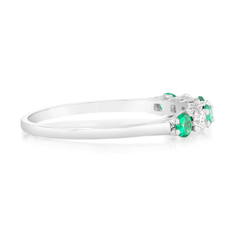Luminesce Lab Grown 1/4 Carat Diamonds 4 Created Emerald Sterling Silver