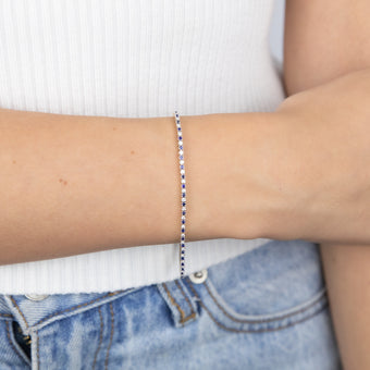 Luminesce Lab Grown 9ct Yellow Gold 0.65 Carat Diamonds + Created Blue Sapphire Bracelet