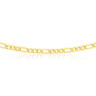 9ct Yellow Gold Silver Filled 55cm Figaro Chain 150 Gauge