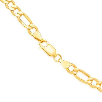 9ct Yellow Gold Silver Filled 55cm Figaro Chain 150 Gauge