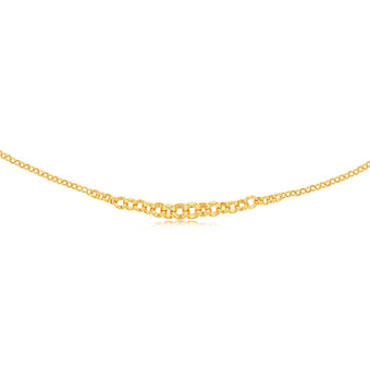 9ct Yellow Gold Silverfilled Fancy Belcher 45cm Chain