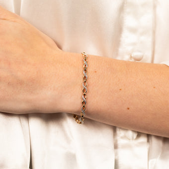 9ct Yellow Gold Diamond Infinity Bracelet with 6 Round Diamonds