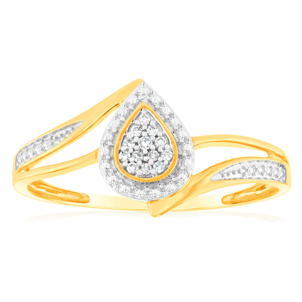 9ct Charming Yellow Gold Diamond Ring