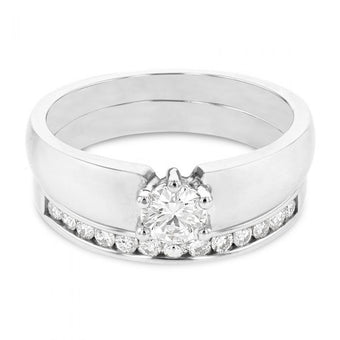 0.56ct Diamond Solitaire Ring in 9ct White Gold
