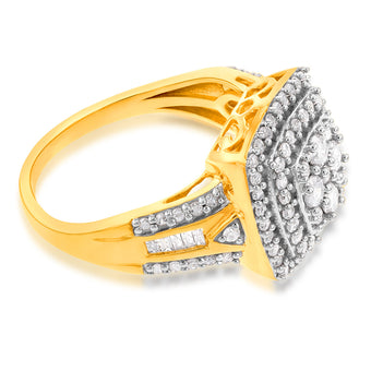 Gold Plated Silver 1 Carat Diamond Dress Ring