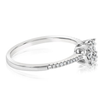 9ct White Gold 1/4 Carat Diamond Dress Ring