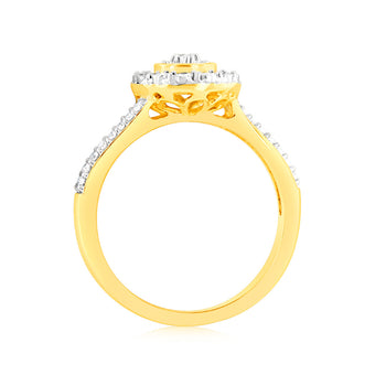 9ct Yellow Gold Pear Shape Diamond Ring 1/6 Carat