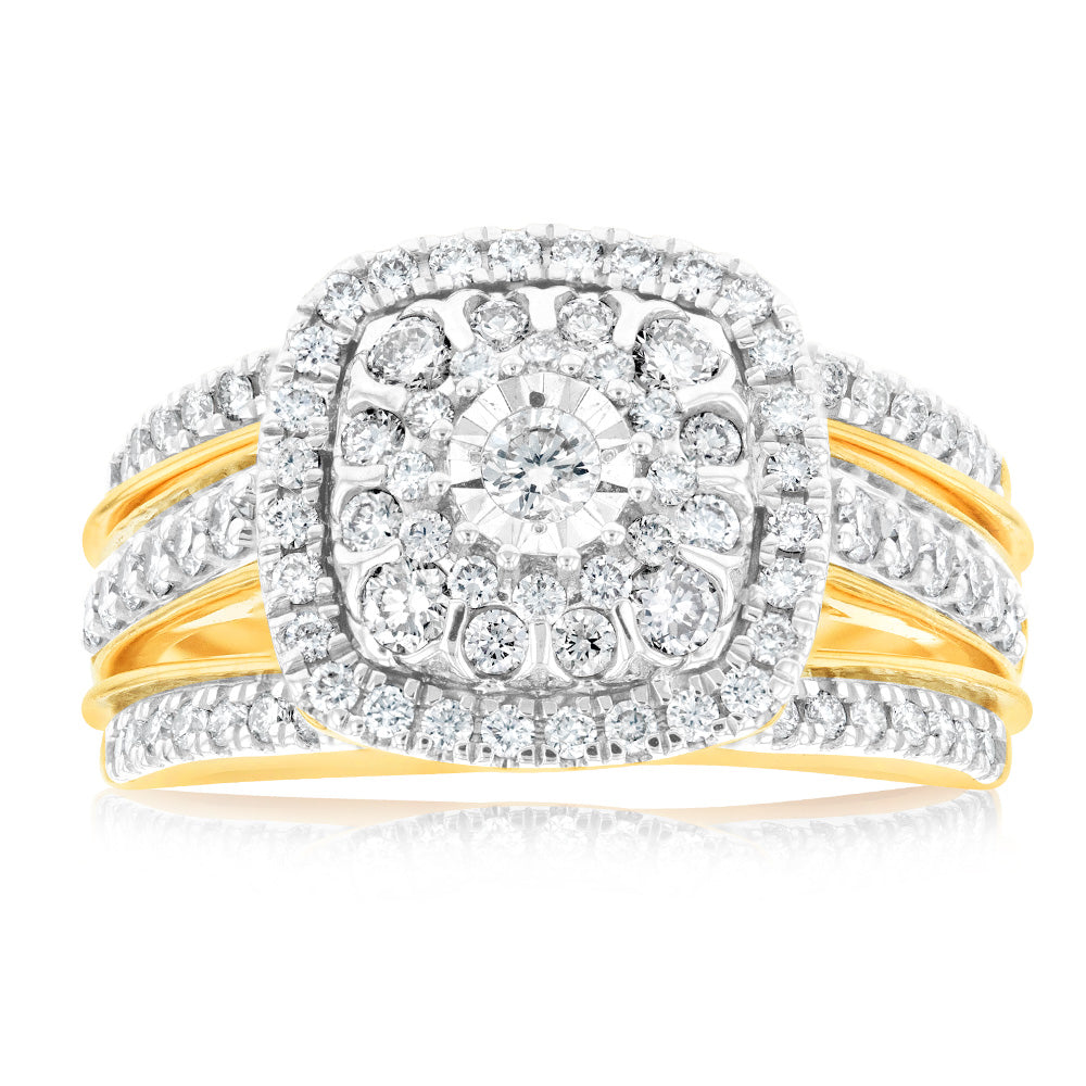 9ct Yellow Gold Diamond Dress Ring