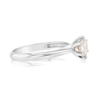 9ct White Gold Solitaire Ring With 1 Carat Australian Diamond