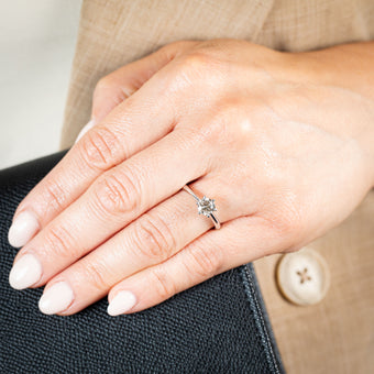 9ct White Gold Solitaire Ring With 1 Carat Australian Diamond