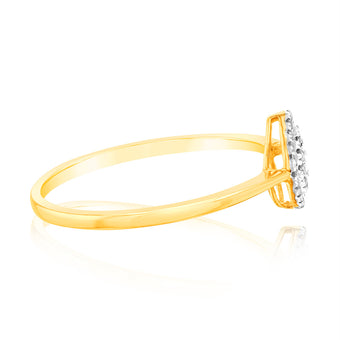 9ct Yellow Gold Pear Shaped Ring in 1/10 Carat Natural Diamond