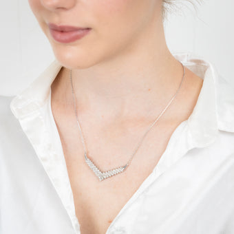 Sterling Silver 0.45 Carat Diamond Necklace