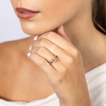 18ct Yellow Gold 0.80 Carat Diamond Solitaire Ring with 6 Claw Knife Edge Setting