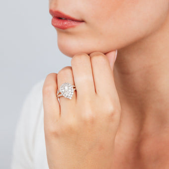 9ct Yellow Gold Pear Shaped Ring in 1/5 Carat Natural Diamonds