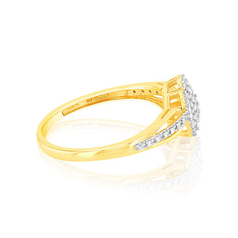 1/6 Carat Diamond Dress Ring in 9ct Yellow Gold