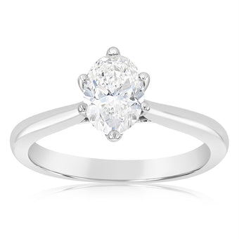 Luminesce Lab Grown 14ct White Gold 1 Carat Solitaire Engagement Ring