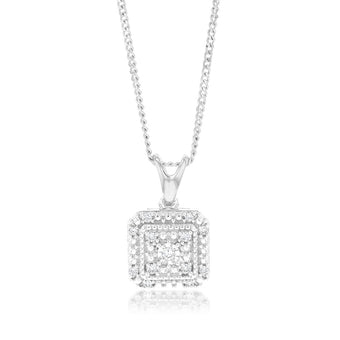 Luminesce Lab Grown 1/10 Carat Diamond Pendant & Stud Earrings Set in Sterling Silver