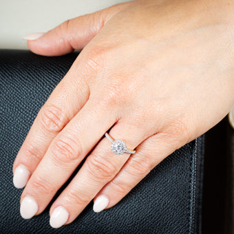Luminesce Lab Grown 18ct Yellow Gold 1 Carat Diamond Halo Ring