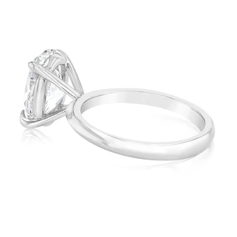Luminesce Lab Grown Certified 3 Carat Diamond Oval Solitaire Engagement Ring in 18ct White Gold