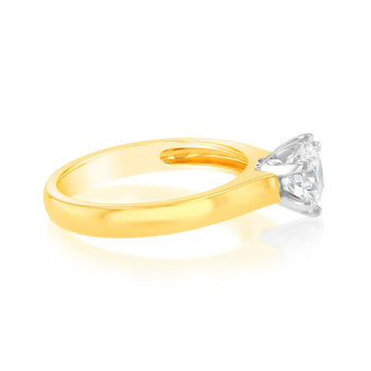 Luminesce Lab Grown 18ct Yellow Gold 1 Carat Certified Diamond Solitaire Ring