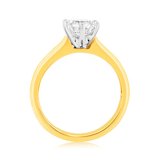 Luminesce Lab Grown 18ct Yellow Gold 1 Carat Certified Diamond Solitaire Ring