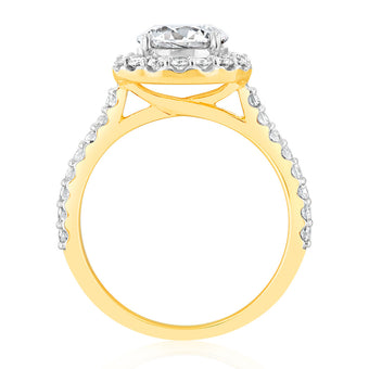 Luminesce Lab Grown 18ct Yellow Gold 2 Carat TW 1.5 Carat Certified Diamond Engagement Ring