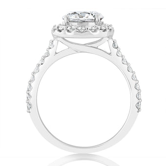 Luminesce Lab Grown 18ct White Gold 2 Carat TW 1.5 Carat Certified Diamond Engagement Ring