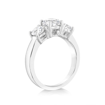 Luminesce Lab Grown Sterling Silver 2 Carat Diamond Trilogy Ring