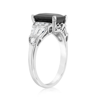 Luminesce Lab Grown 9ct White Gold 1/2 Carat Diamond 3 Carat Natural Sapphire Ring