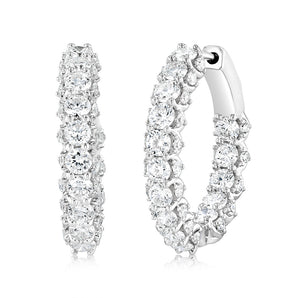 Luminesce Lab Grown 3.00ct Diamond Sterling Silver Hoop Earrings