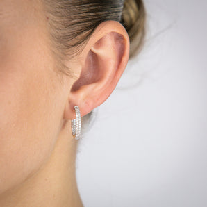 Luminesce Lab Grown 1ct Diamond Gold Plated Silver Hoop Earrings