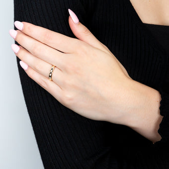 Natural Sapphire and Zirconia Channel Set Ring in 9ct Yellow Gold