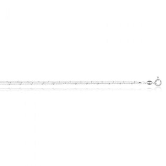 Sterling Silver Beaded Double Link 25cm+Extender Anklet