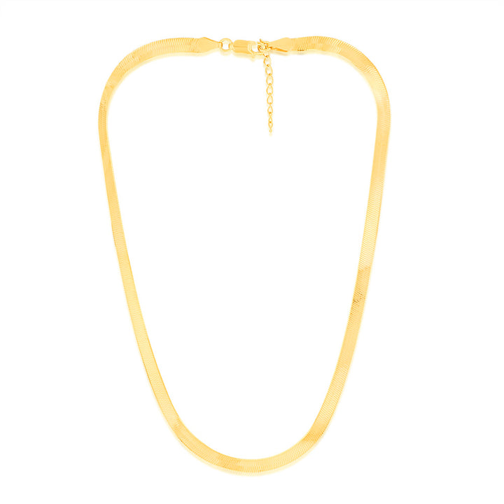 Sterling Silver Gold Plated Herringbone 37+3cm Chain