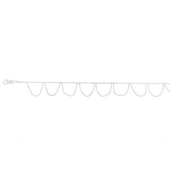 Sterling Silver Fancy Layered 27cm Anklet