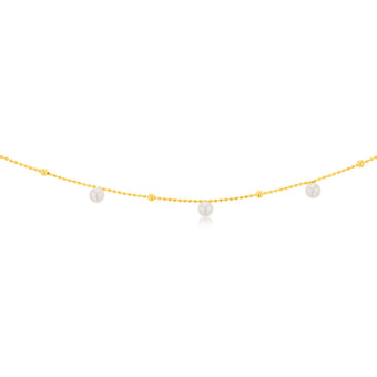Sterling Silver Gold Plated Pearls on 60cm Chain