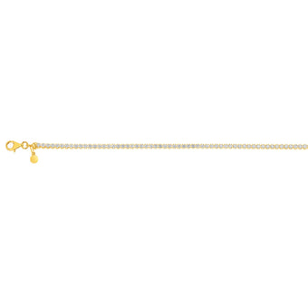 Sterling Silver Gold Plated Zirconia Tennis 19cm Bracelet