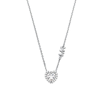 Michael Kors Sterling Silver Premium Heart Pendant On Chain