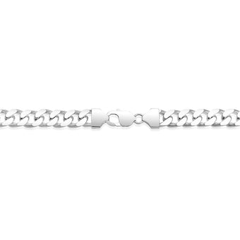 Sterling Silver Beveled Curb 300 Gauge 55cm Chain
