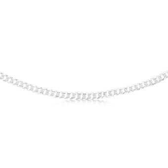 Sterling Silver Beveled Fancy Curb 160 Gauge 50cm Chain