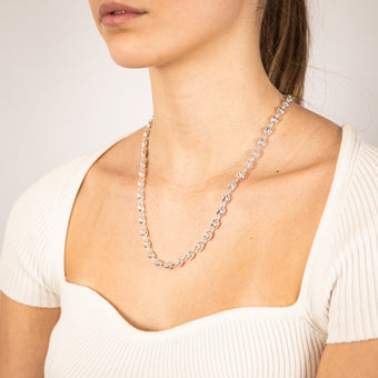 Sterling Silver Puff 50.5cm Chain