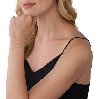Michael Kors Three Tone Gold And Rose Gold Plated Sterling Silver Premium Rondelle Slider Bracelet