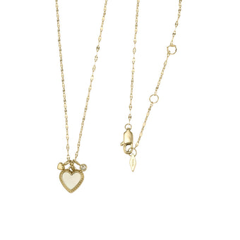 Fossil Yellow Gold Plated Stainless Steel MOP Earring & Pendant with Chain Set